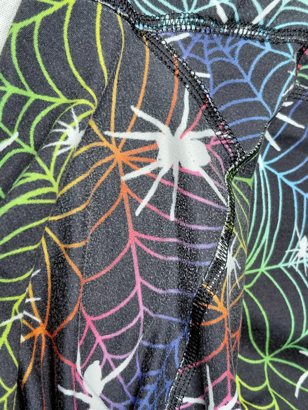 Princess Awesome Plus Size Women’s Black Rainbow Spiderweb Print Leggings